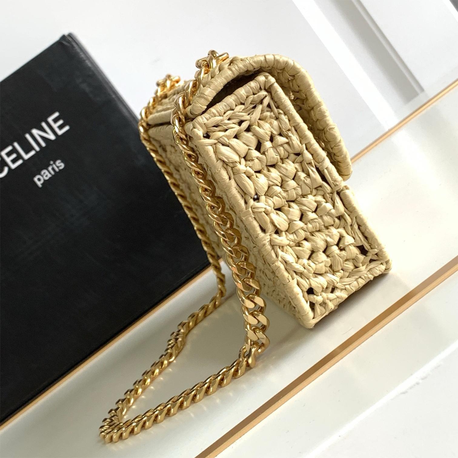 Celine-Trimhe plant woven chain handbag