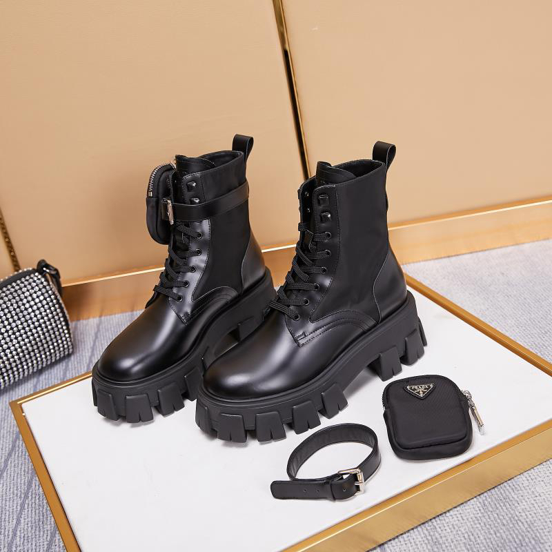 Prada-Triangle Mark Series Martin Boots