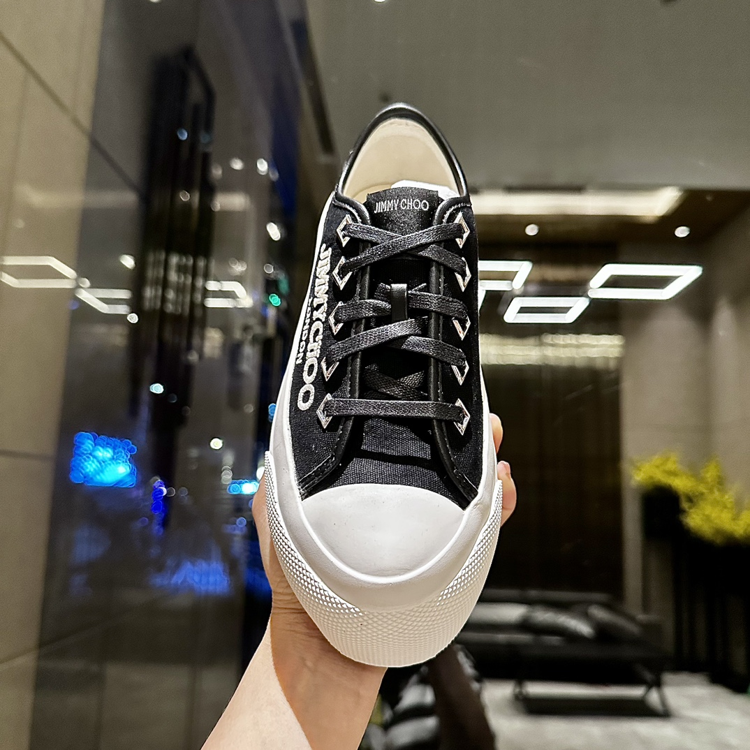 Jimmy Choo-Canvas casual white shoes