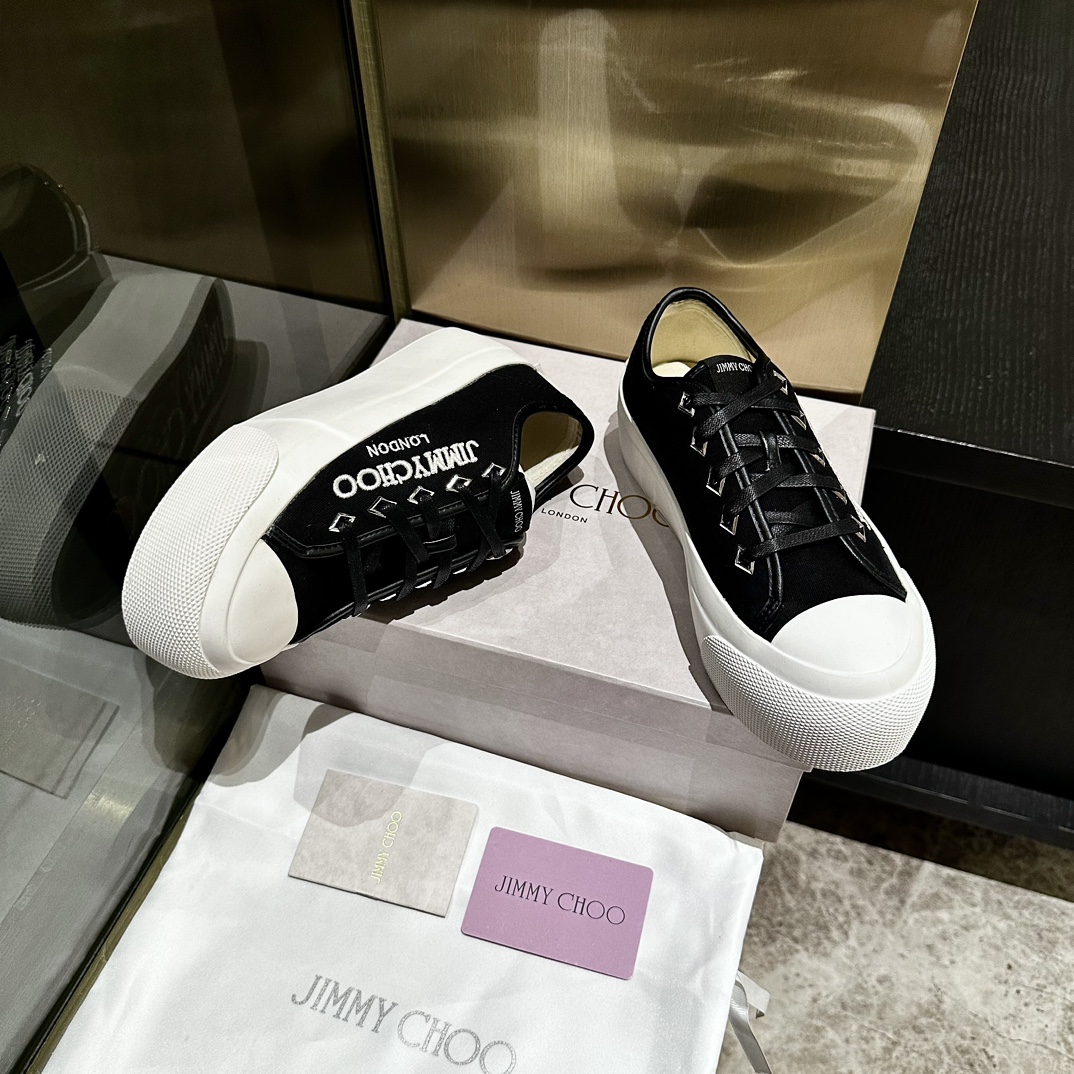 Jimmy Choo-Canvas casual white shoes