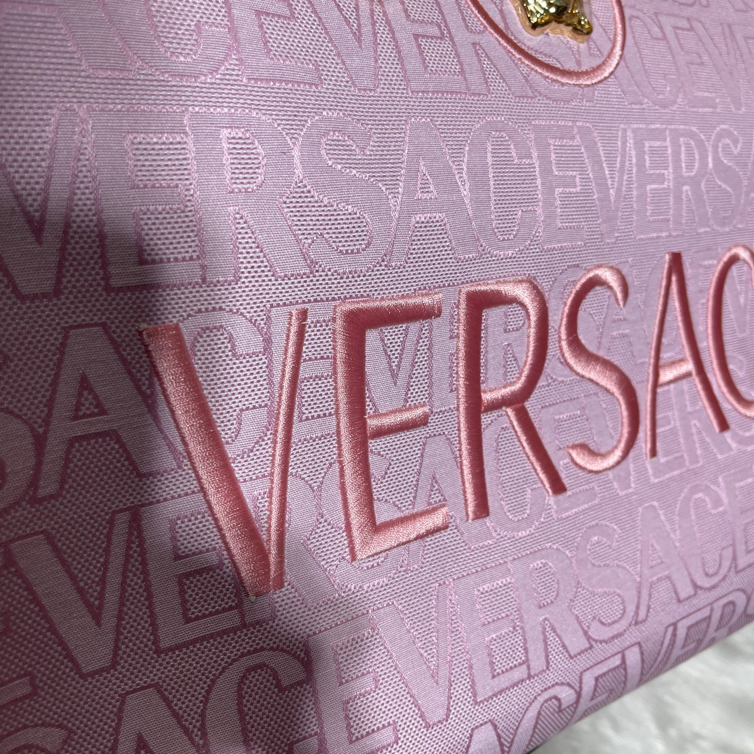 Versace-Large letter tote bag