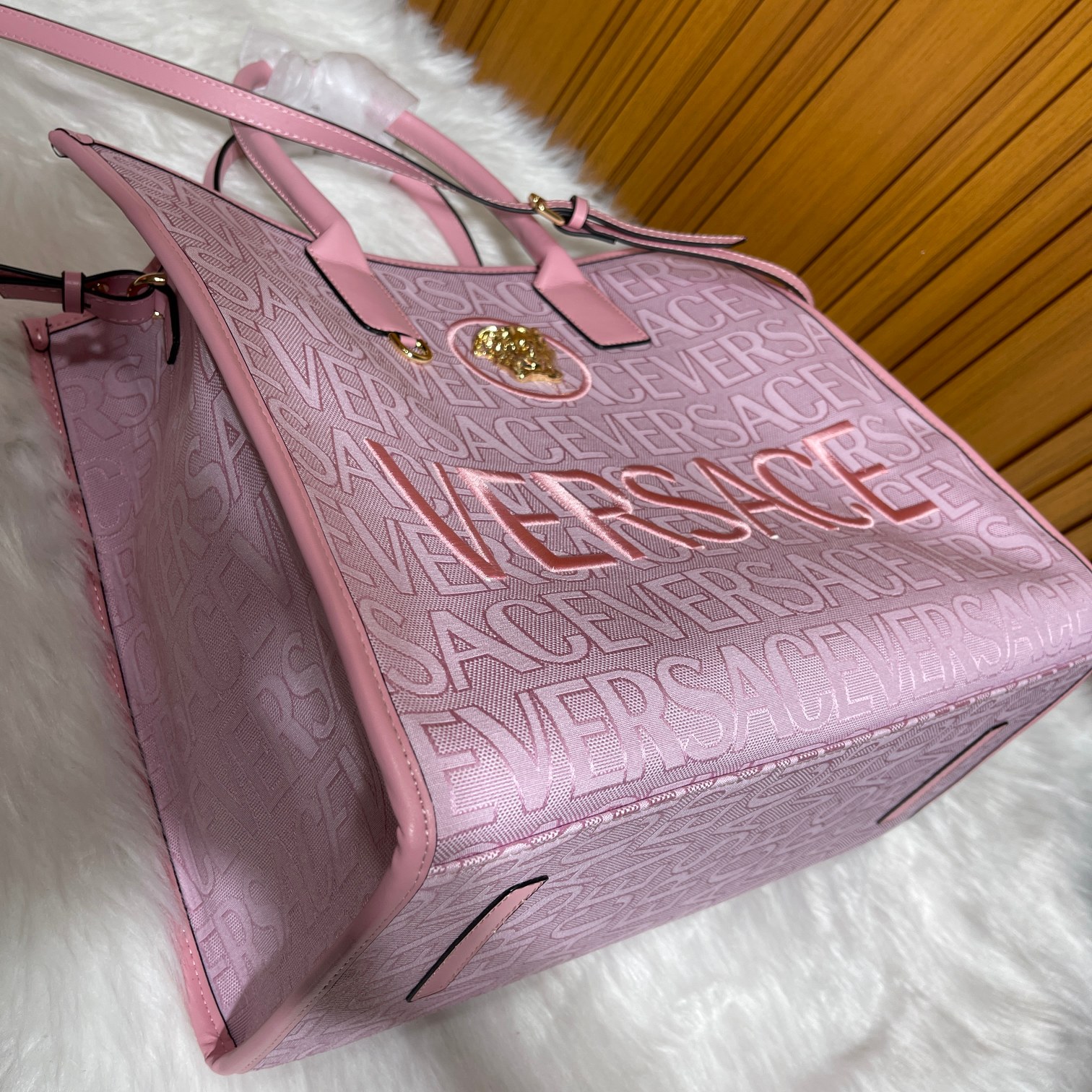 Versace-Large letter tote bag