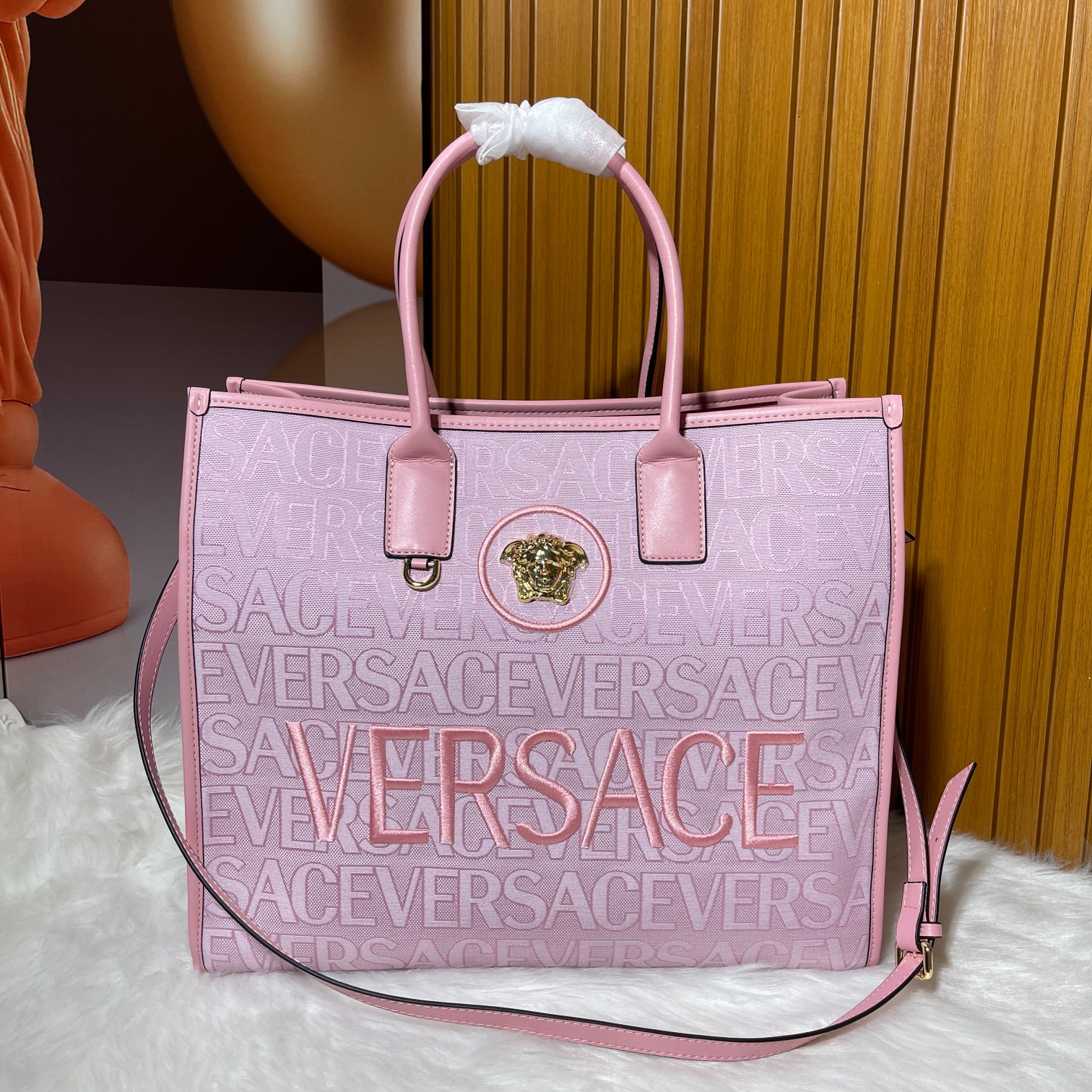 Versace-Large letter tote bag