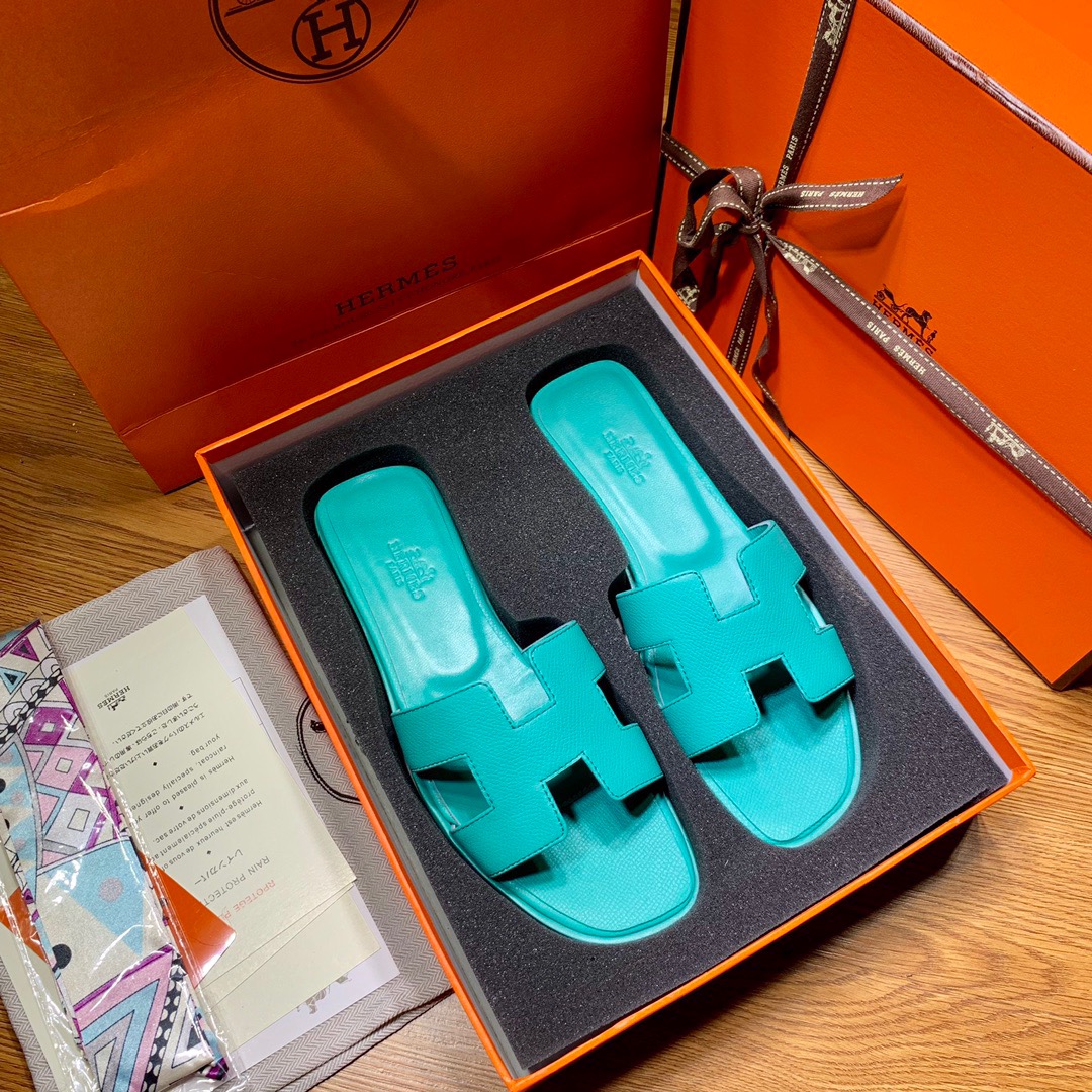 Hermes-Palm Pattern Series Slippers
