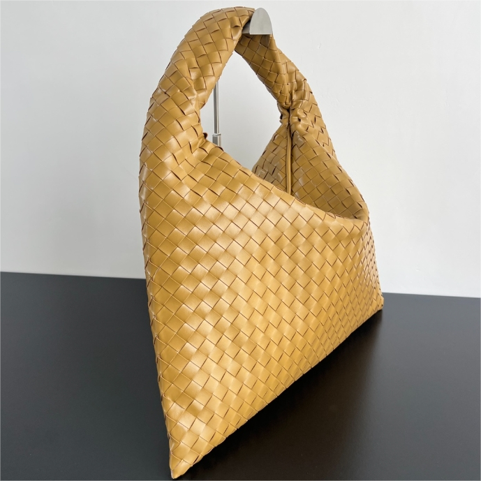 BV-Large Hop Cowhide Leather Woven Soft Hobo bag