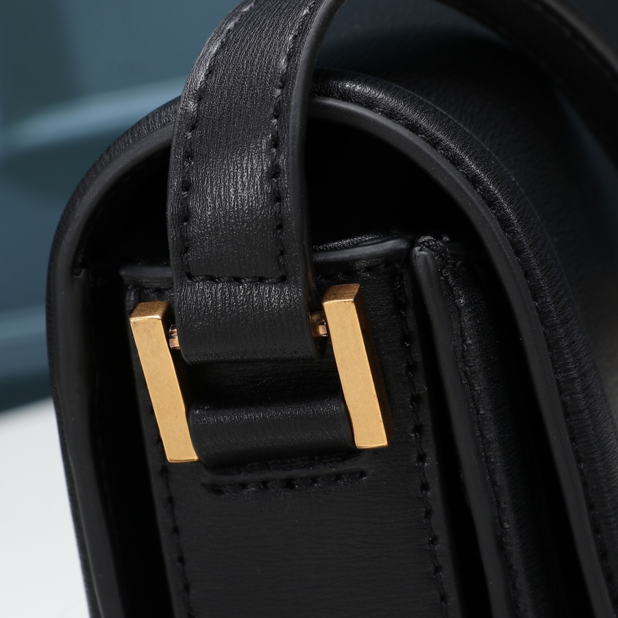 YSL-Cowhide Leather Tofu Shoulder Crossbody Bag