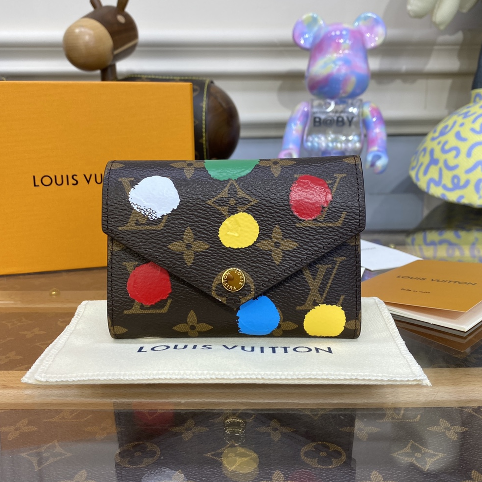 LV-Vuitton Sarah Monogram Full Print Polka Dot Wallet