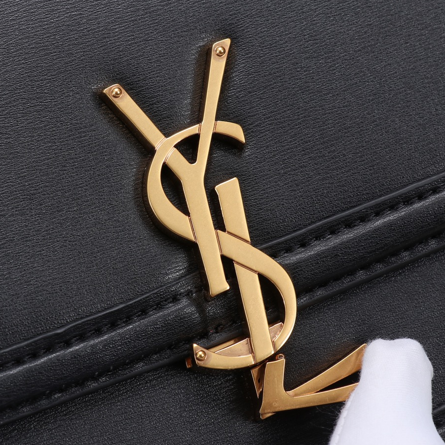 YSL-Cowhide Leather Tofu Shoulder Crossbody Bag