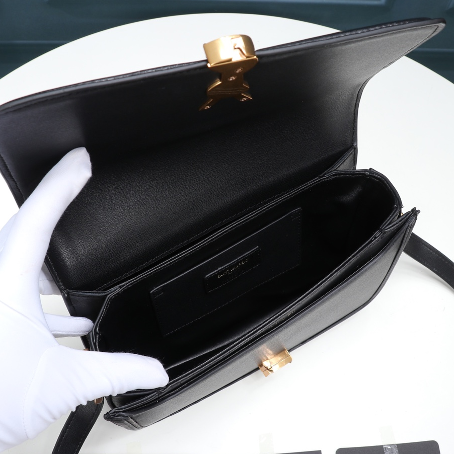 YSL-Cowhide Leather Tofu Shoulder Crossbody Bag