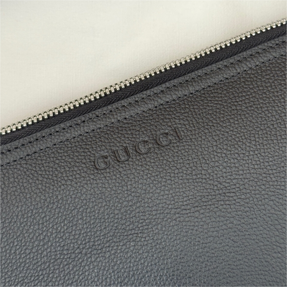 GUCCI-Single Shoulder Crossbody Black Grain High-Quality Soft Leather bag