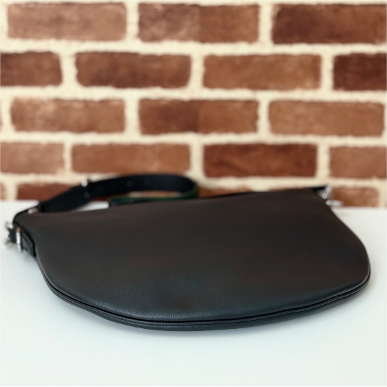 GUCCI-Single Shoulder Crossbody Black Grain High-Quality Soft Leather bag