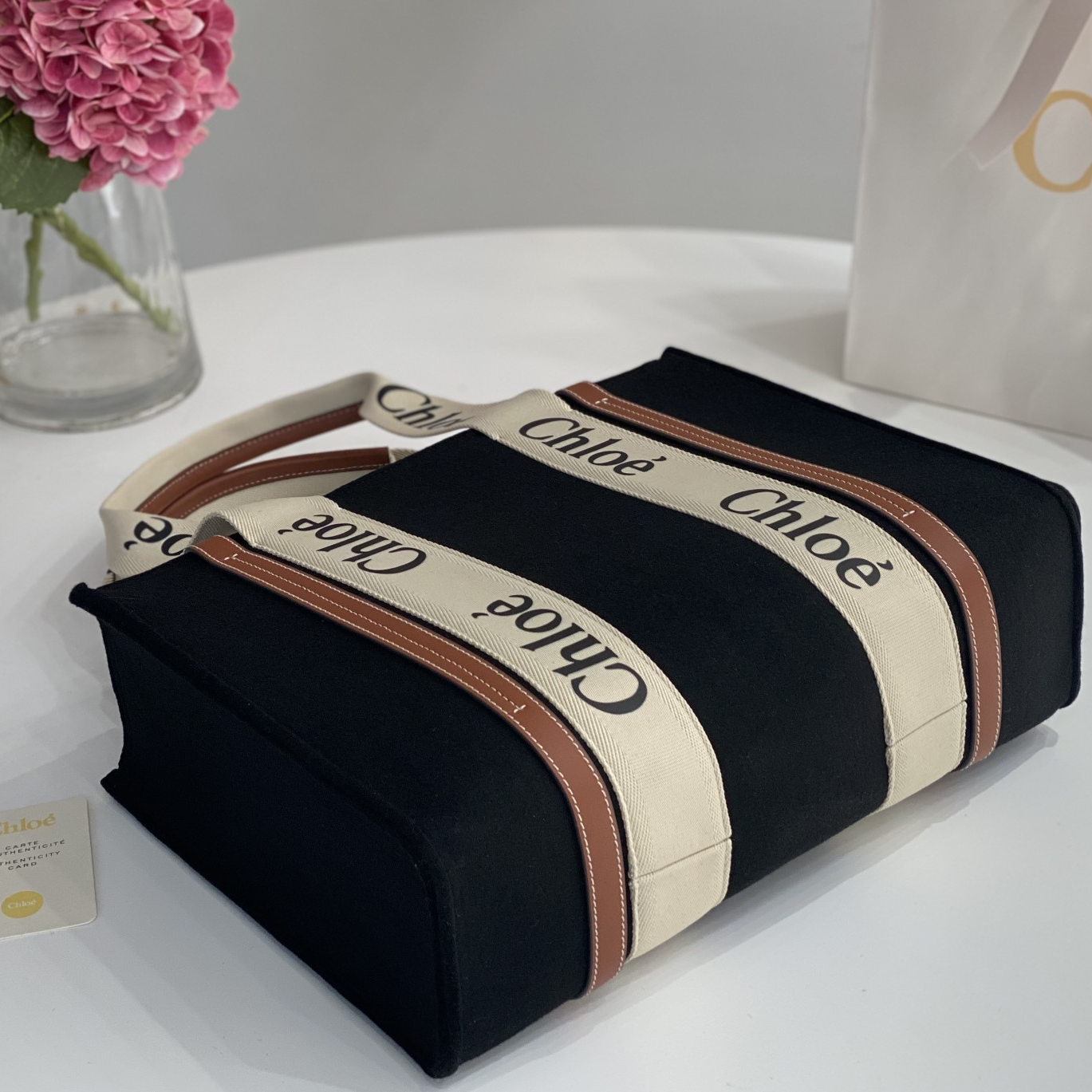 CH-Woody Wool Felt Patchwork Shoulder Handbag