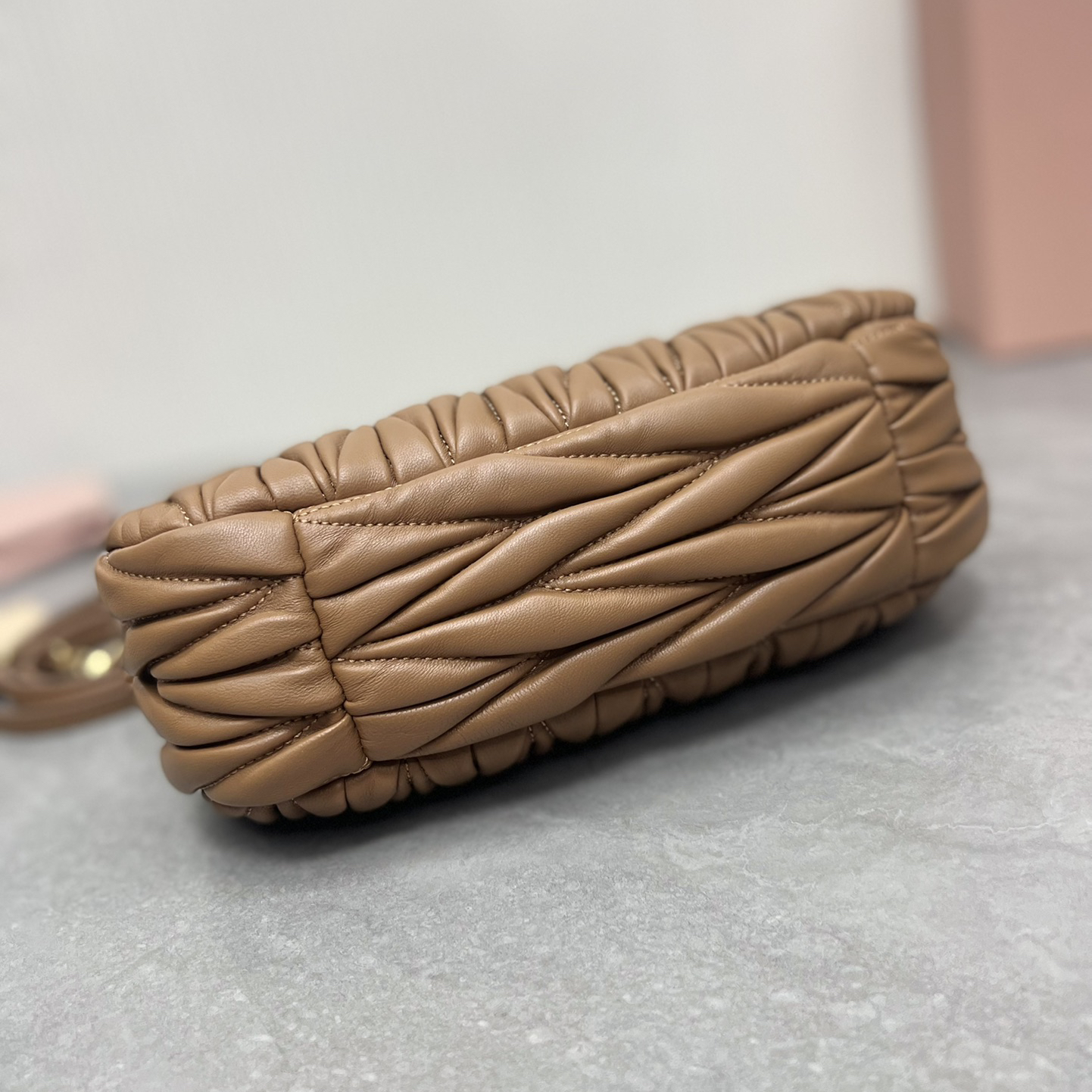 MIU MIU- Miuwander Metal Lettering Leather Women's Shoulder Crossbody Handbag