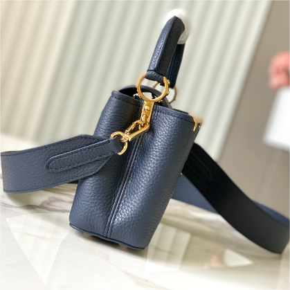 LV-Capucines Blue Flower Crown Cow Leather Mini Handbag