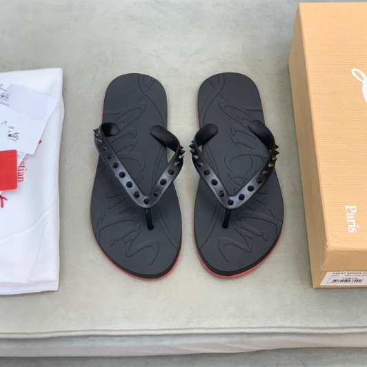 Christian Lubotin-High end rivet flip flops