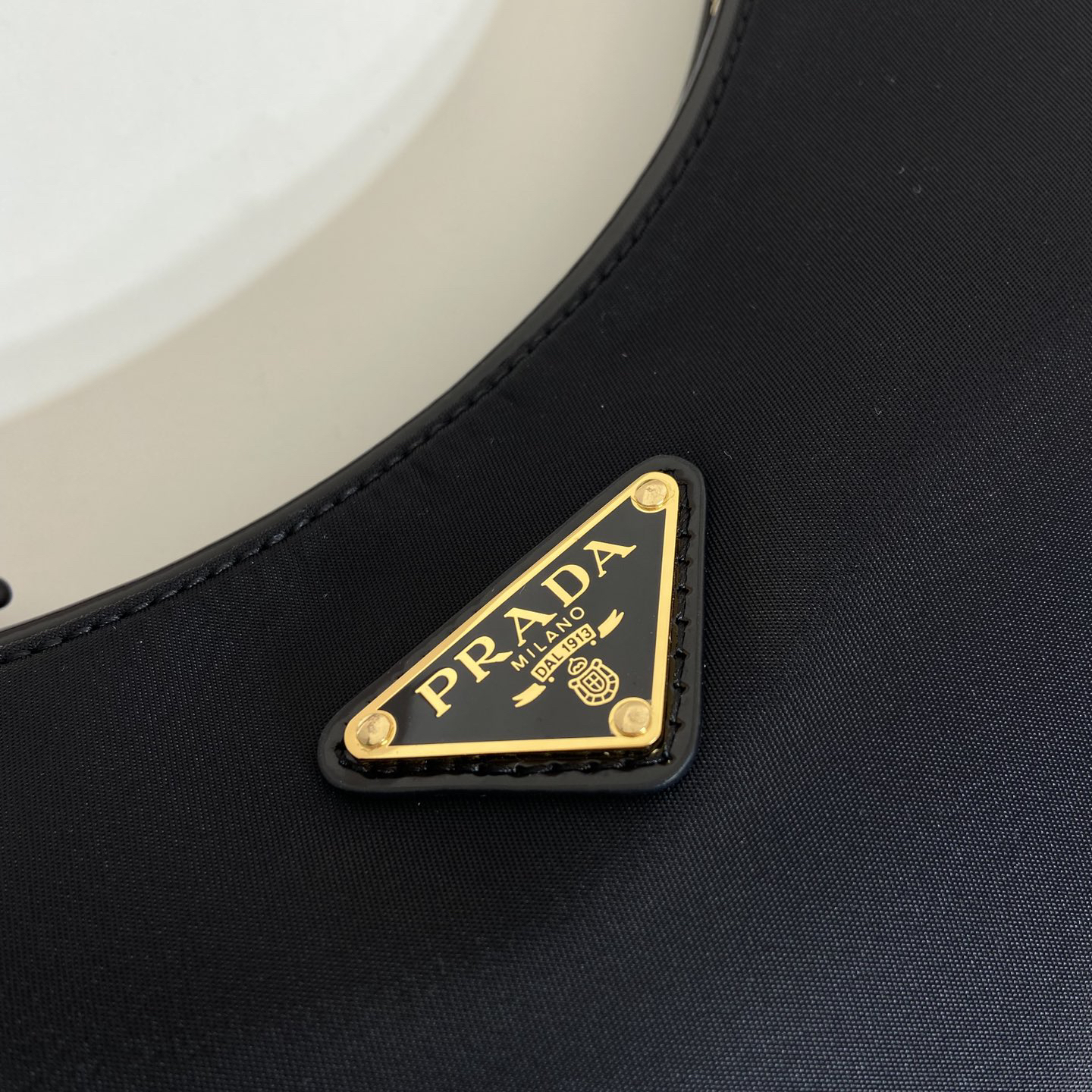 PRADA- Leather Underarm Handle Shoulder Moon Bag