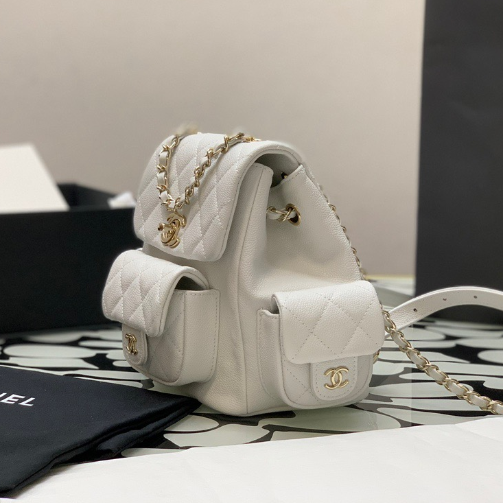 CHANEL-23K Small Double Side Pocket Cowhide Backpack