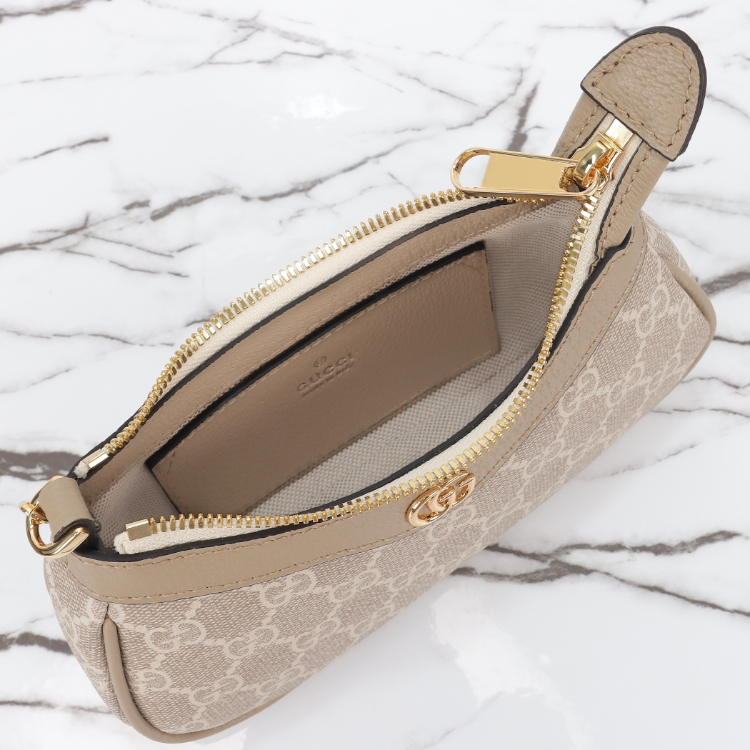 GUCCI- Ophidia Double G Logo Canvas and Leather Handbag