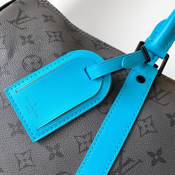 LV-Silver Flower Light Blue Canvas Travel Bag