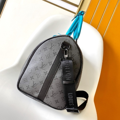 LV-Silver Flower Light Blue Canvas Travel Bag