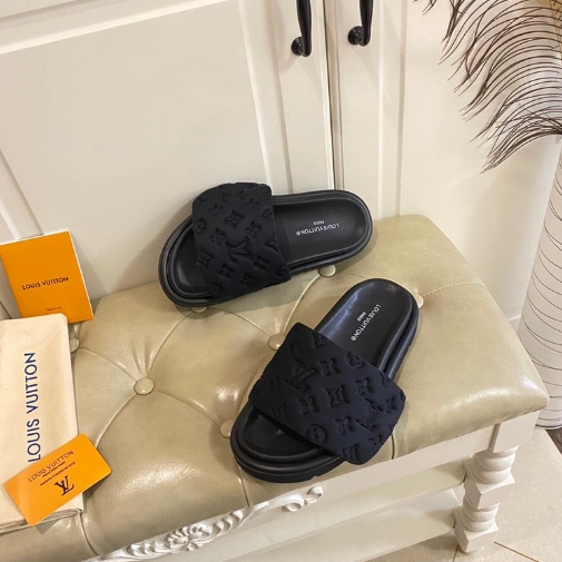LV-Nylon Silk Embossed Slippers