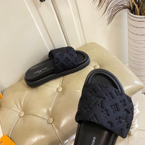 LV-Nylon Silk Embossed Slippers