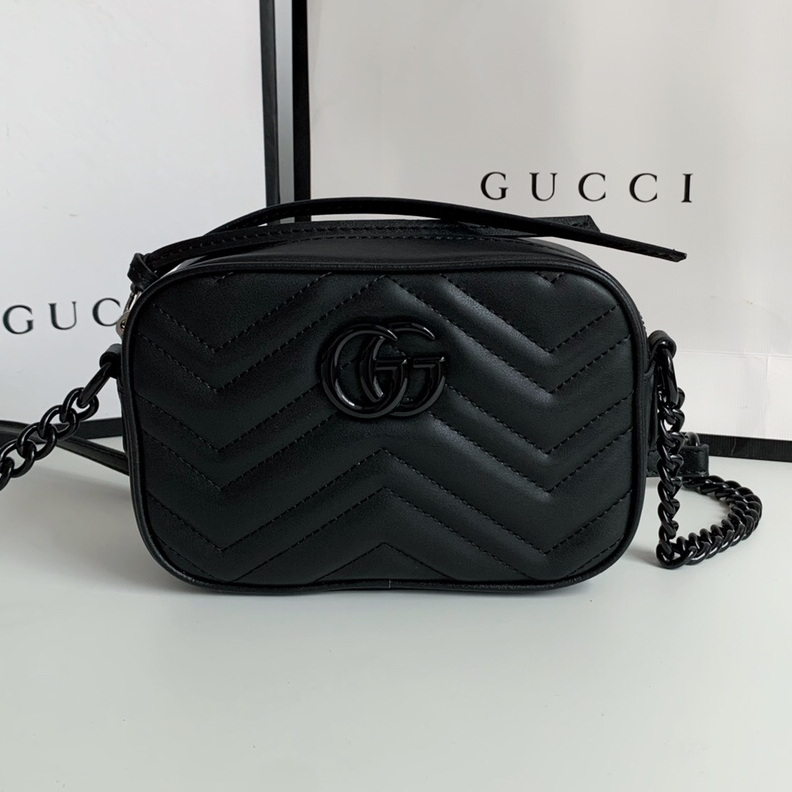 GUCCI- Marmont Mini Black Shoulder Bag