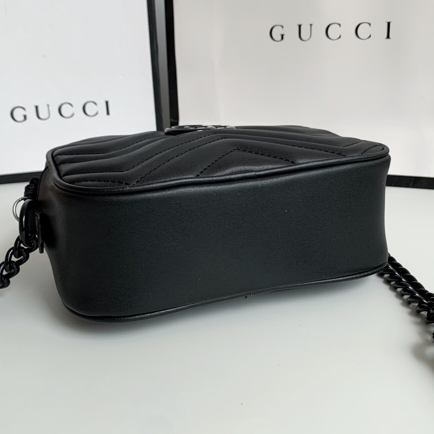 GUCCI- Marmont Mini Black Shoulder Bag