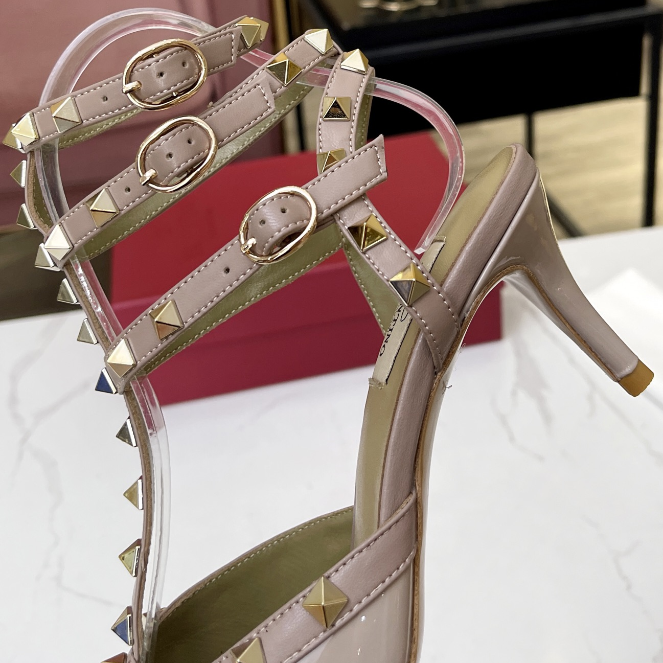 Valentino- Rockstud GARAVANI Rivet Buckle High Heels