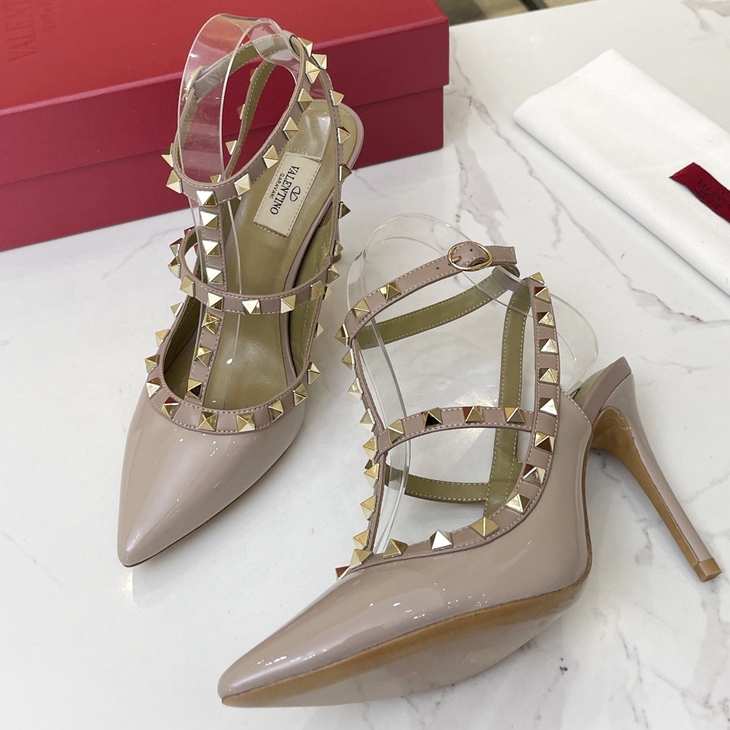 Valentino- Rockstud GARAVANI Rivet Buckle High Heels