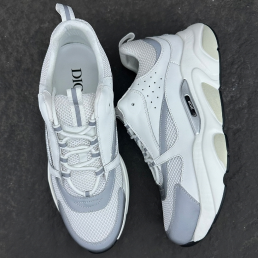Dior-White Mesh Fabric Sports Shoes