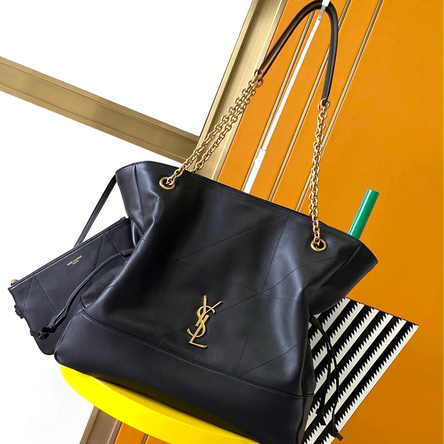 YSL-Jamie 4.3 Large Pochon Sheepskin Lucky Bag Water Bucket Bag