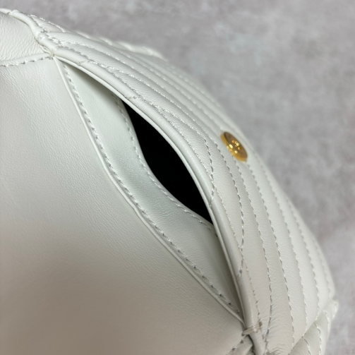 YSL-Sheepskin Platinum Mini Bucket Bag