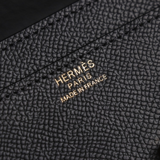 Hermes-Black Gold Buckle Crossbody Bag