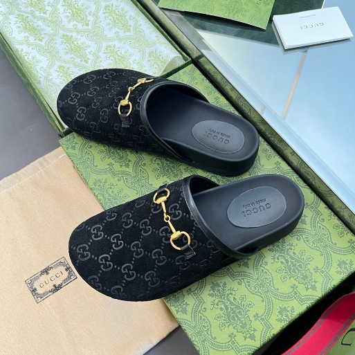 Gucci-Classic Leather Flower Flat Shoes