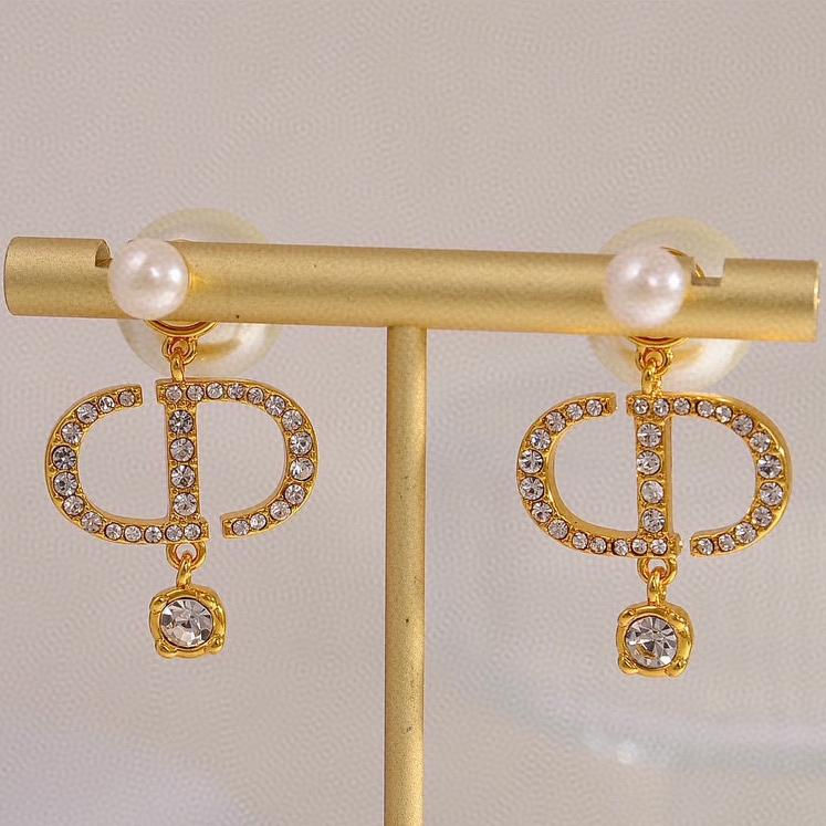 DIOR-Crystal Pearl Earrings