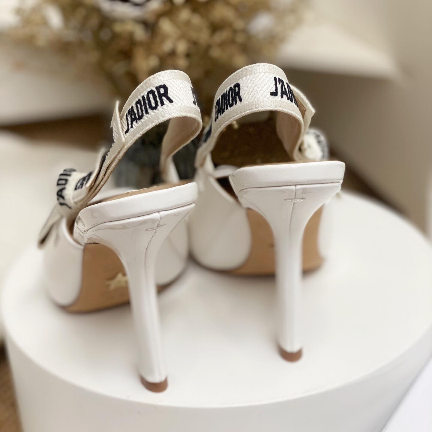 Dior-JA Dior white woven cat heel sandals