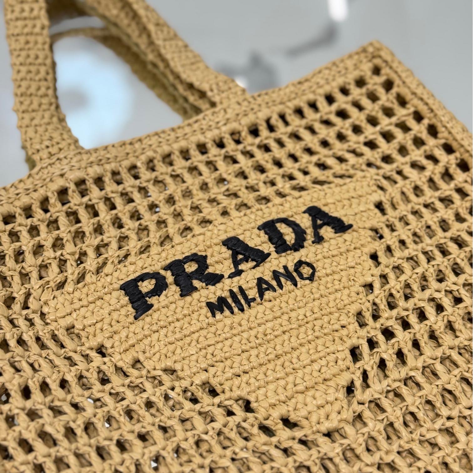 Prada-Coconut fiber tote beach bag