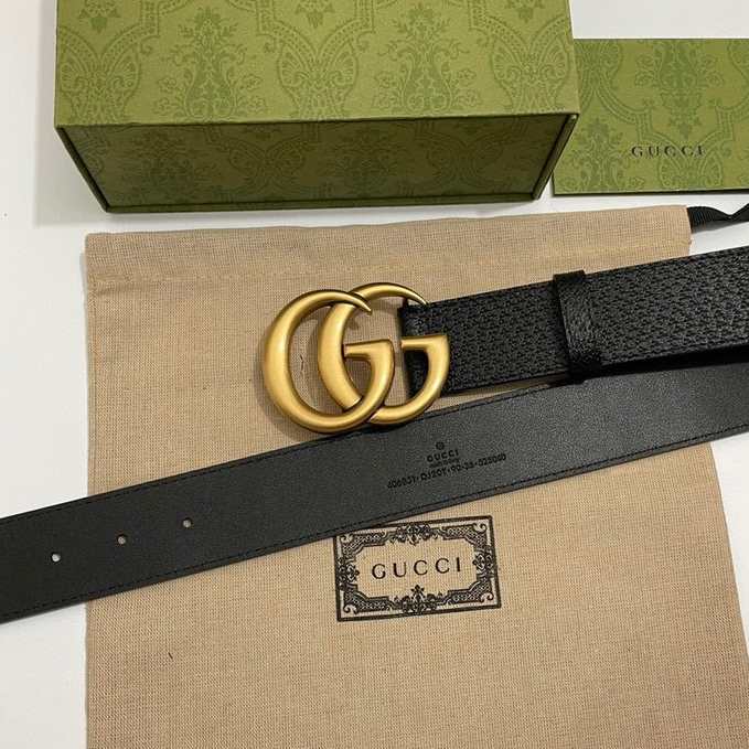 Gucci- Brass Double G Buckle Belt