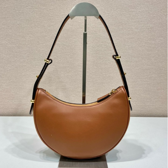 Prada-Moon Shoulder Strap Leather Handbag
