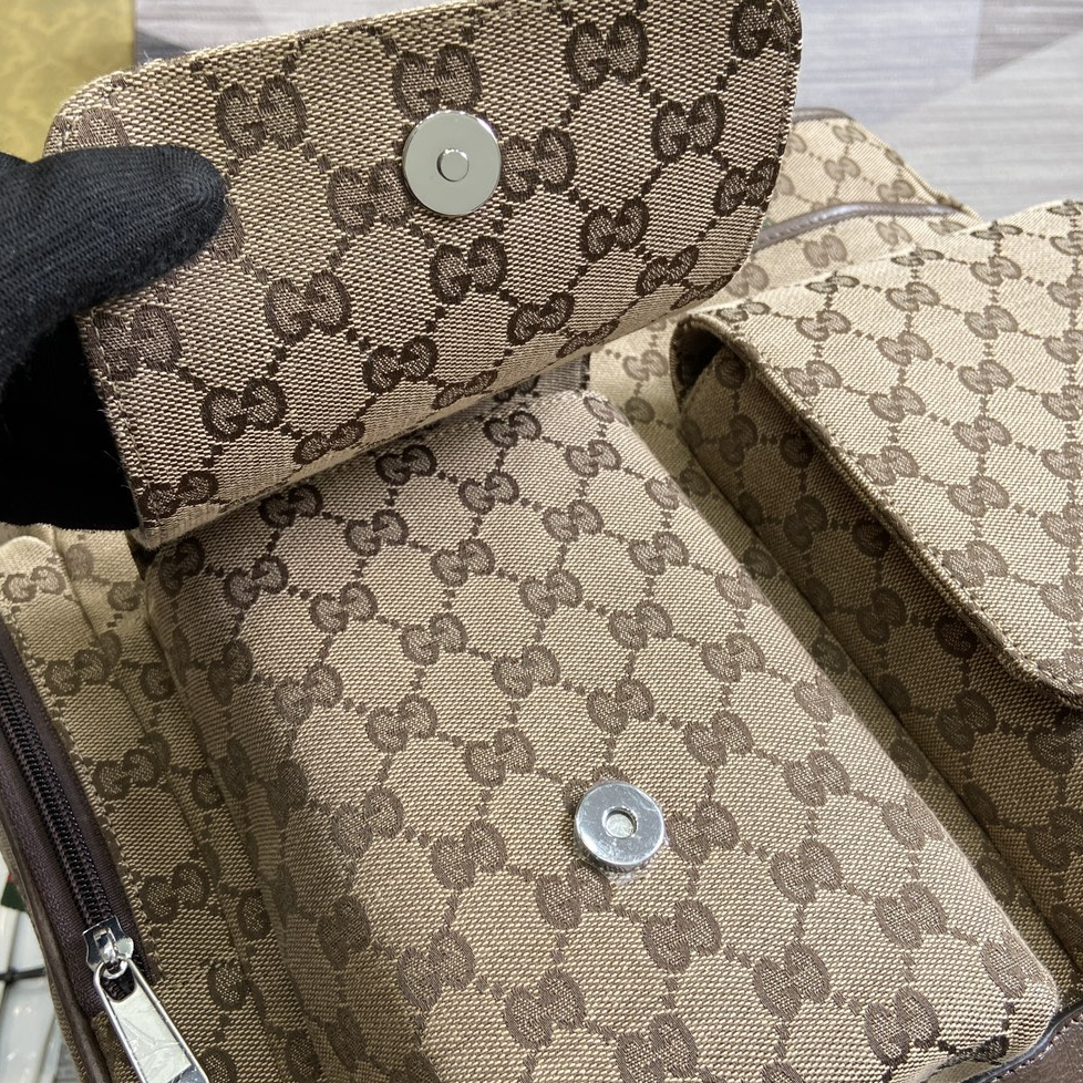 GUCCI - Original Canvas and Leather Backpack Handbag