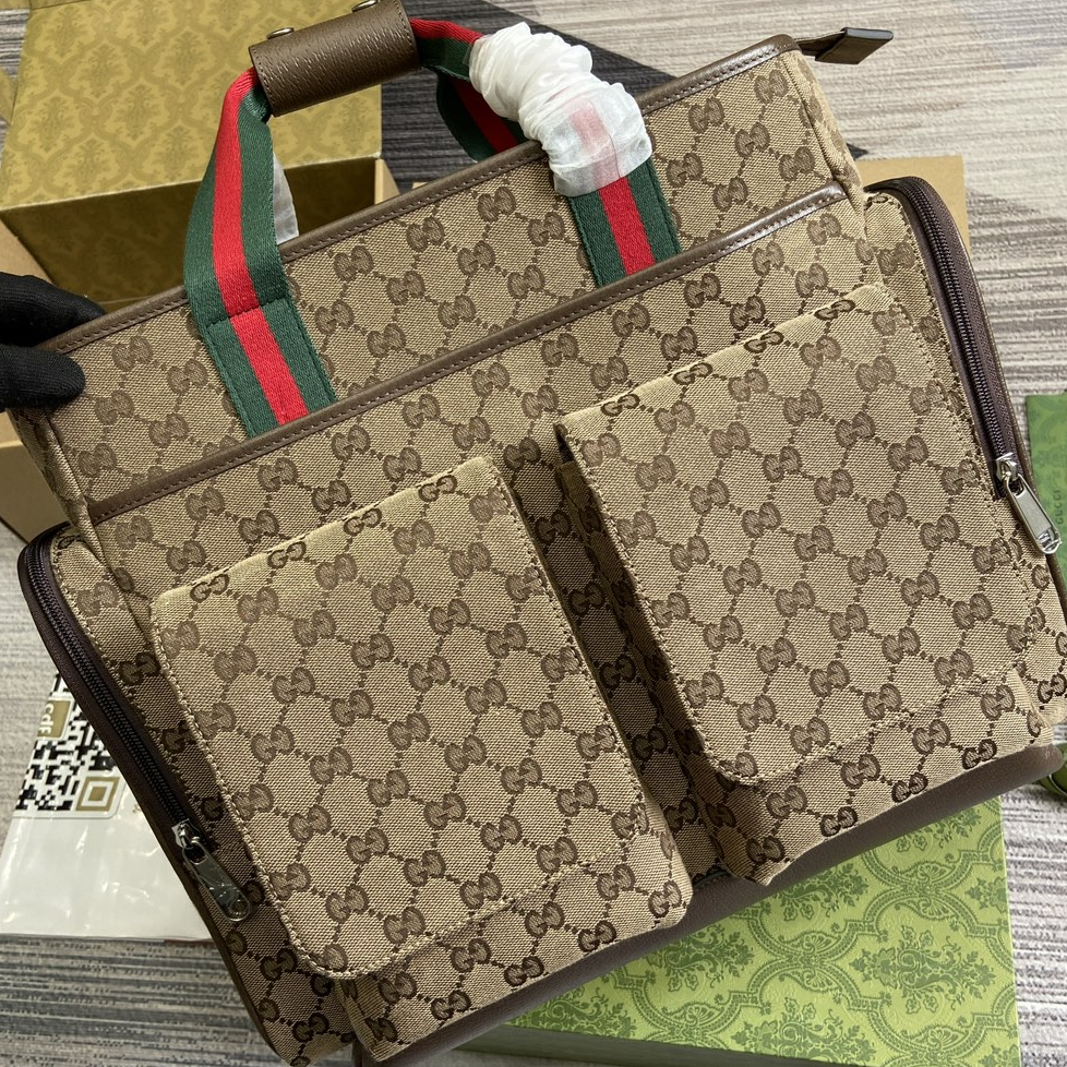 GUCCI - Original Canvas and Leather Backpack Handbag