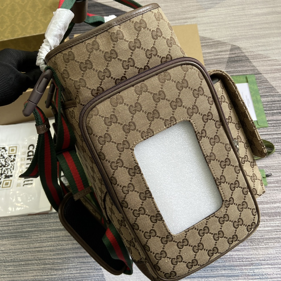 GUCCI - Original Canvas and Leather Backpack Handbag