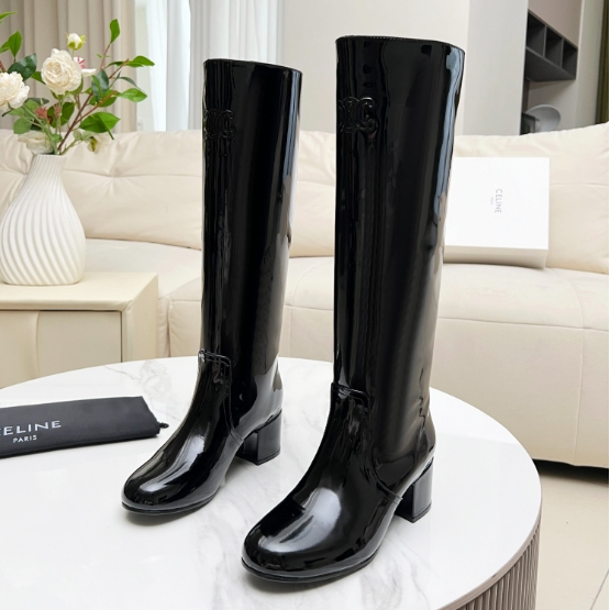 Celine-Autumn and Winter Coarse Heel Sleeve Boots