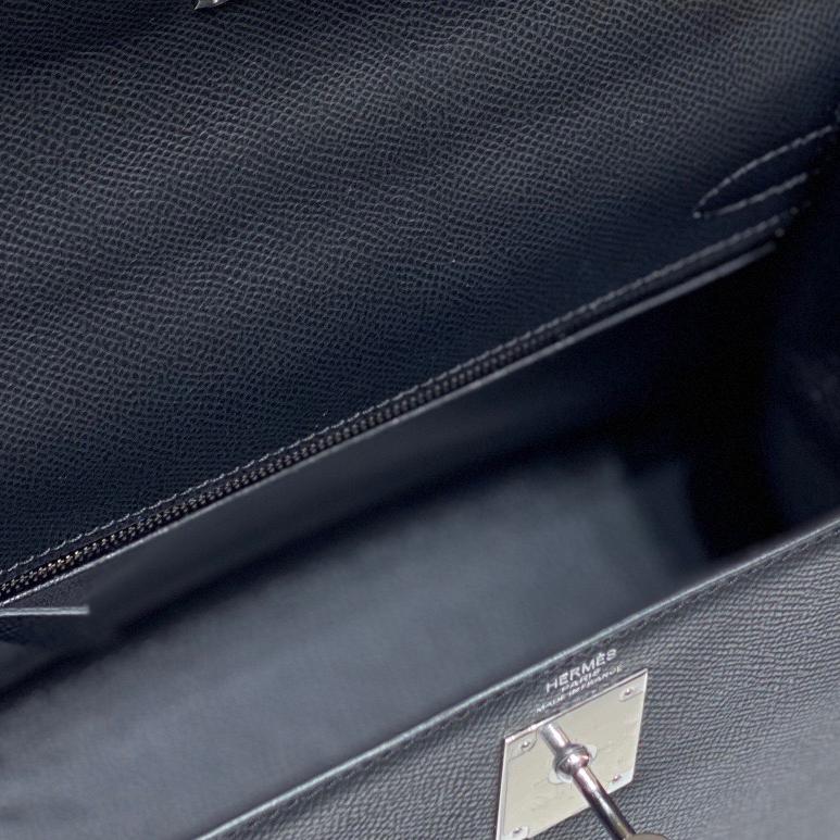 Hermes-Black-sliver Kelly 25CM bag