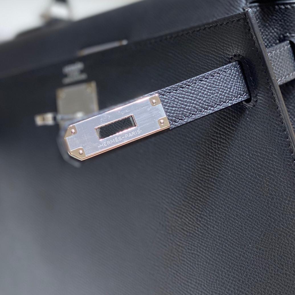 Hermes-Black-sliver Kelly 25CM bag
