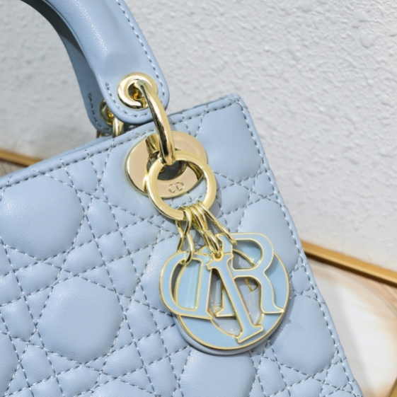 Dior-Four Grid Sheepskin Enamel Buckle Daifei bag