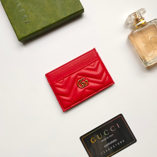 Gucci-Marmont Calf Leather Card Holder