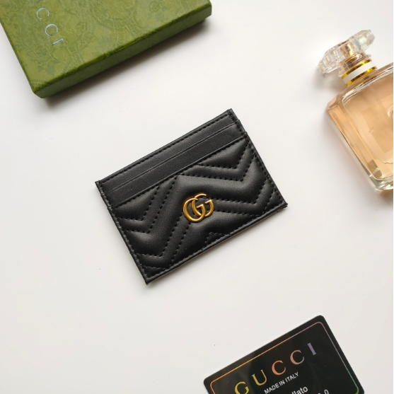 Gucci-Marmont Calf Leather Card Holder