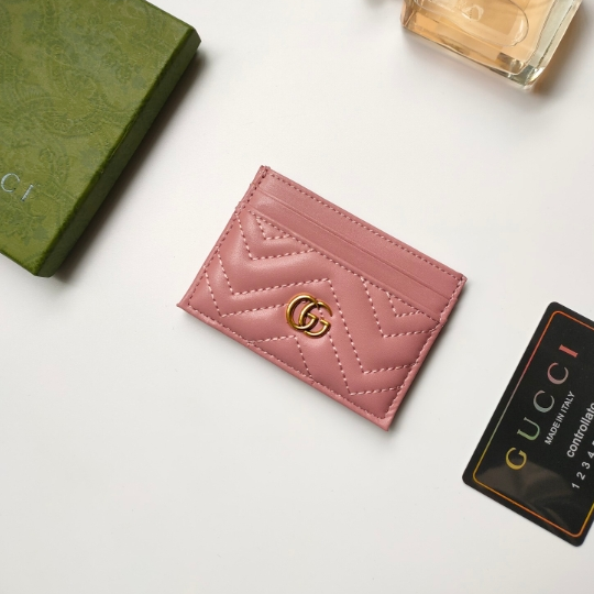 Gucci-Marmont Calf Leather Card Holder